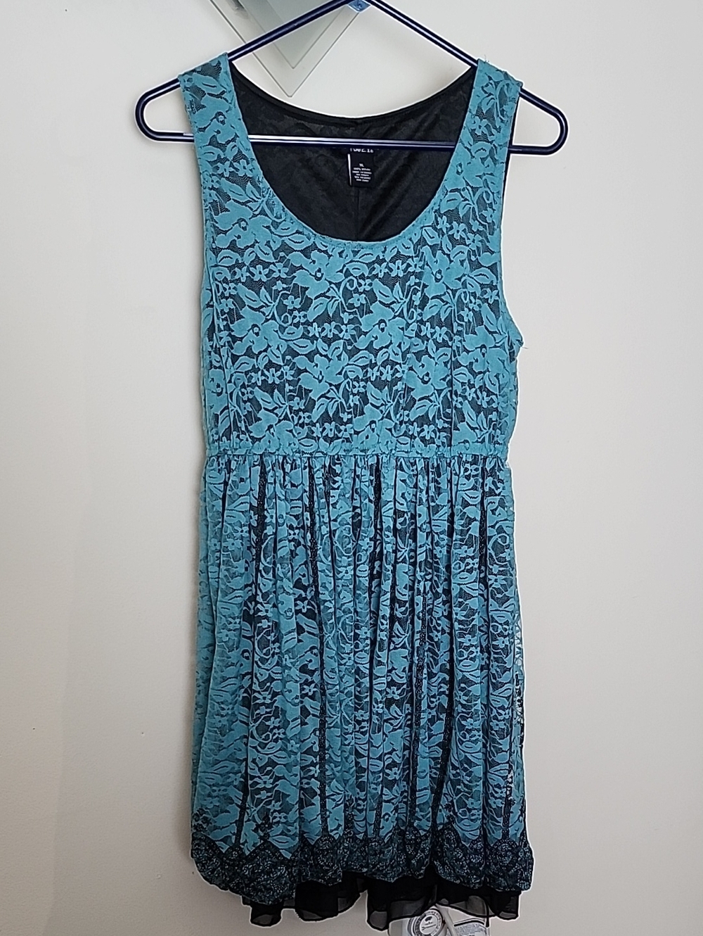 Rue21 Teal And Black Lace Bubble Dress